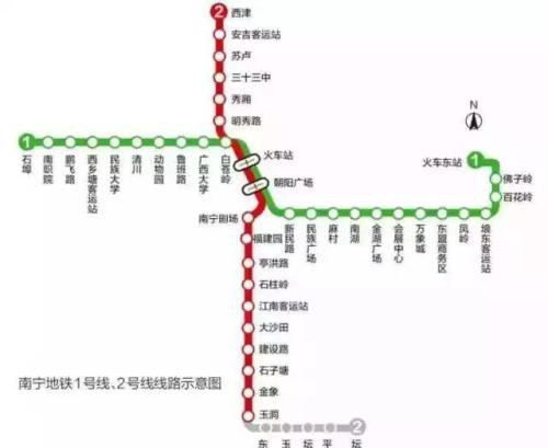 南寧地鐵2號(hào)線2019 南寧地鐵線路圖最新