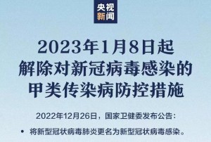 國(guó)家衛(wèi)健委：“新冠肺炎”更名，1月8日起實(shí)施“乙類(lèi)乙管”